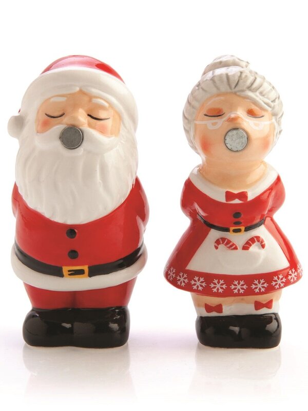 Kissing Santa & Mrs Claus Christmas Salt & Pepper Shakers — image 2