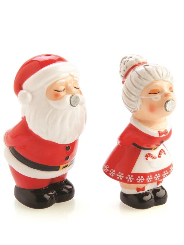 Kissing Santa & Mrs Claus Christmas Salt & Pepper Shakers — image 3