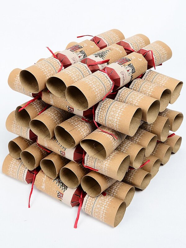 Kraft Natural Look With Town & Text Christmas Cracker Bon Bons - 100 x 26cm — image 2