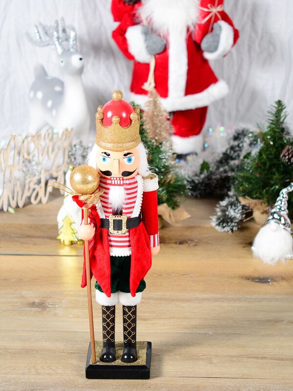 Large Classic Christmas Nutcracker With Ball Staff Decorative Ornament - 59cm — image 8