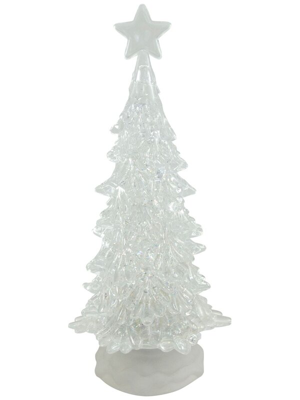 Large Clear LED Illuminated Tree Snow Globe Ornament - 30cm — image 3