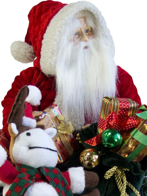 Large Decorative Santa Climbing In Chimney With Gifts & Tree - 84cm — image 7