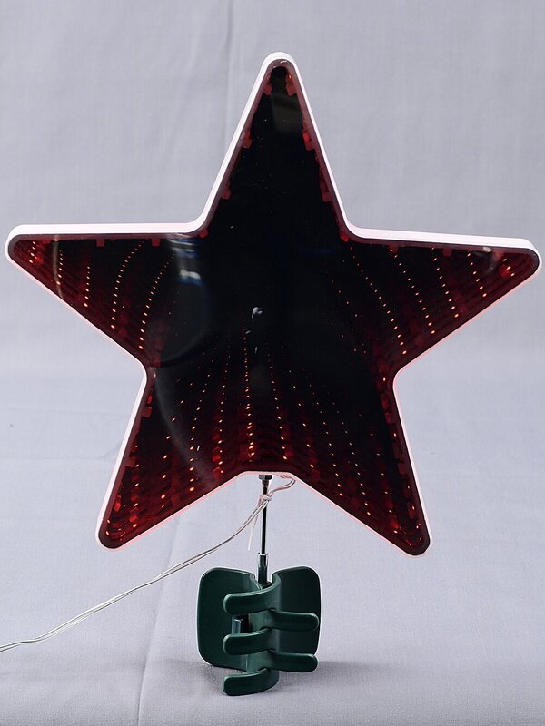 Large Red LED Infinity Mirror Star Christmas Tree Topper | 25cm — image 6