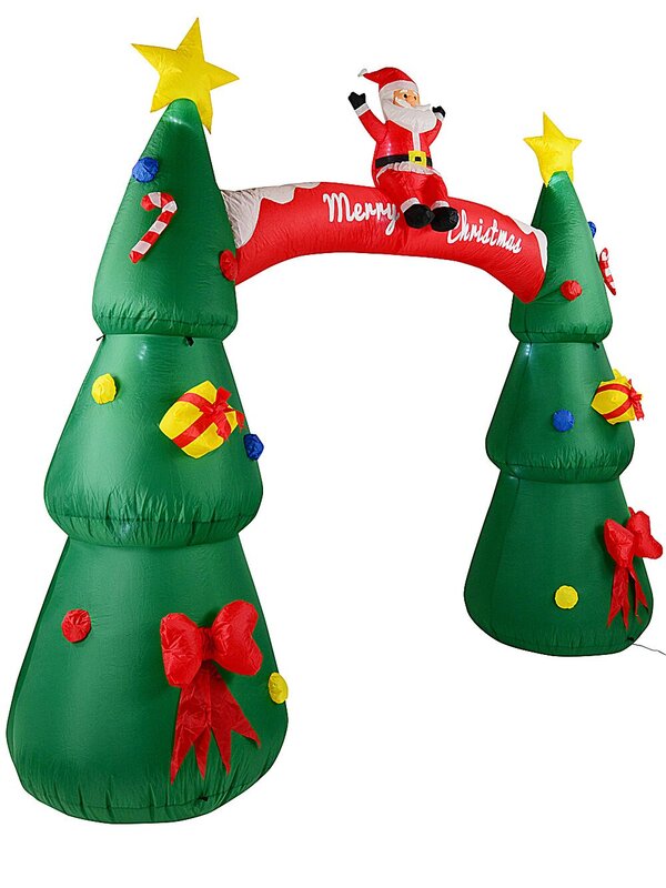 Large Santa & Decorated Christmas Trees Archway Outdoor LED Inflatable | 2.5m — image 3