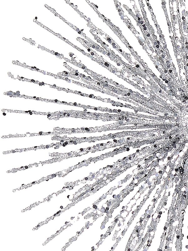 Large Silver Glitter Starburst Christmas Tree Topper | 38cm — image 3