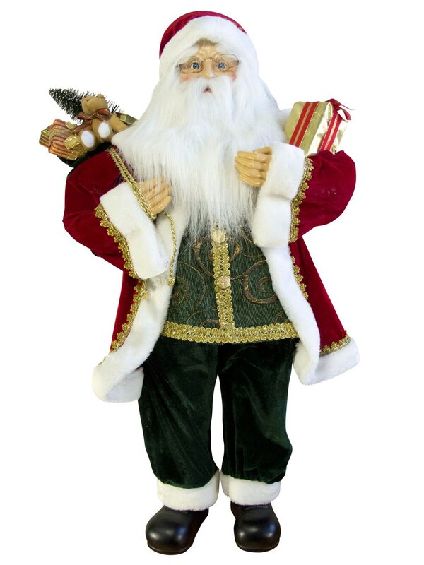 Large Standing Decorative Santa With Presents & Sack - 94cm