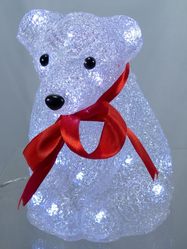 LED Acrylic Polar Bear Cub Ornament - 19cm — image 2