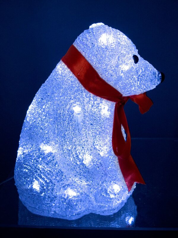 LED Acrylic Polar Bear Cub Ornament - 19cm — image 4