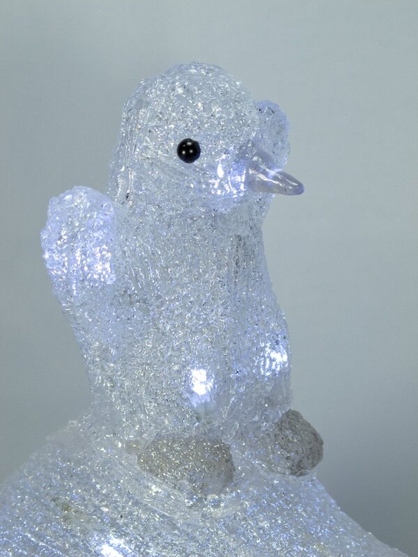 LED Acrylic Polar Bear With Two Penguins Ornament - 45cm — image 3