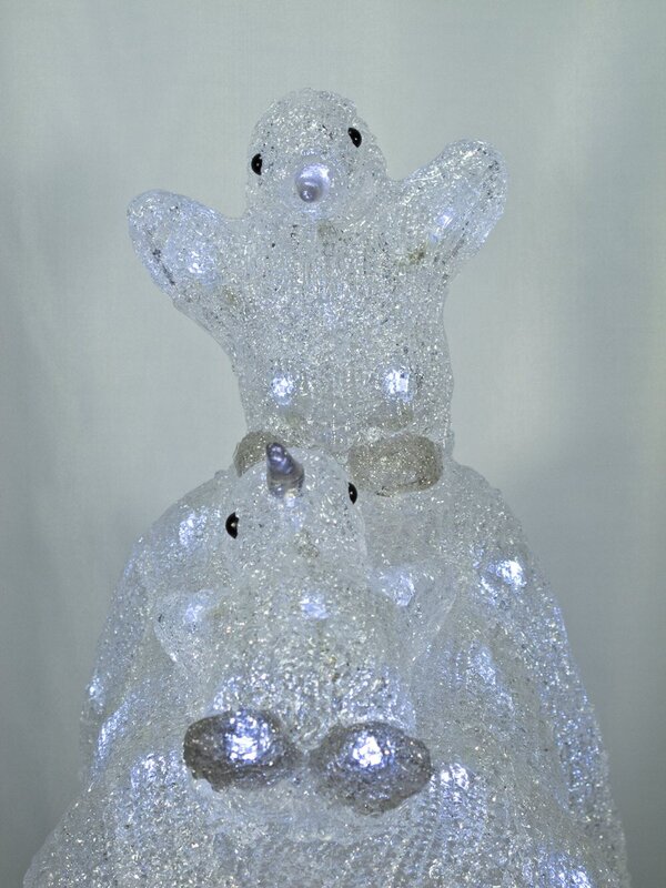 LED Acrylic Polar Bear With Two Penguins Ornament - 45cm — image 5