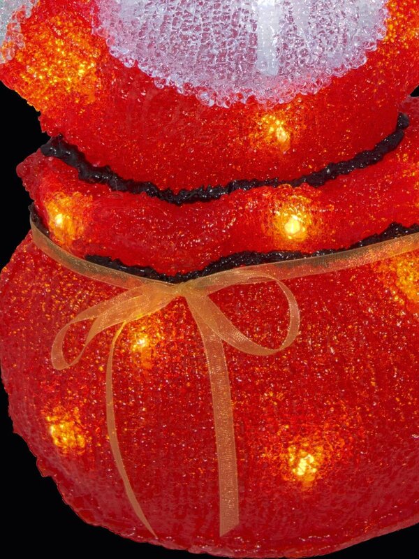 LED Acrylic Santa Coming Out Of Gift Bag Ornament - 32cm — image 3