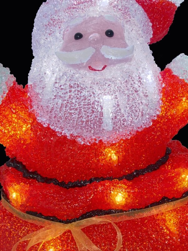 LED Acrylic Santa Coming Out Of Gift Bag Ornament - 32cm — image 2