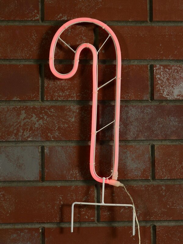 LED Christmas Candy Cane Neon Flex Path Light - Red Solar Garden Stake | 36cm — image 5