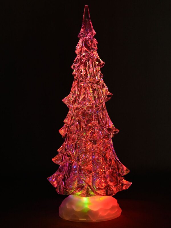 LED Illuminated Glittered Christmas Tree Snow Globe - 40cm