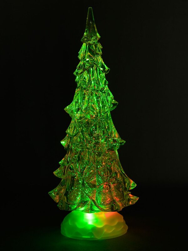LED Illuminated Glittered Christmas Tree Snow Globe - 40cm