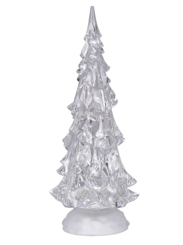 LED Illuminated Glittered Christmas Tree Snow Globe - 40cm
