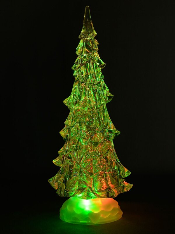 LED Illuminated Glittered Christmas Tree Snow Globe - 40cm