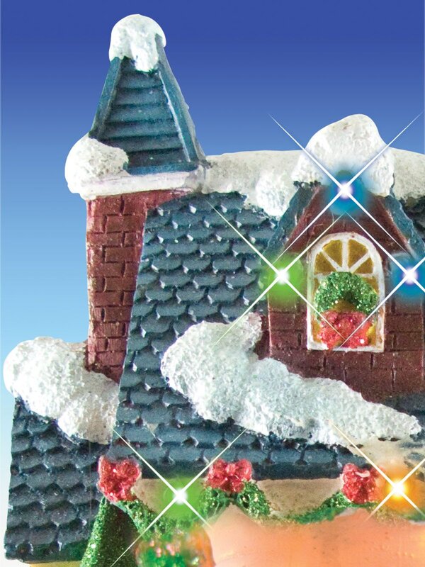 LED Resin Christmas Village House Scene With Animation - 23cm