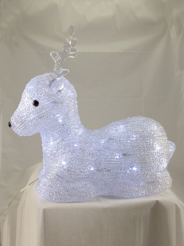 LED Sitting Reindeer Illuminated Ornament - 35cm