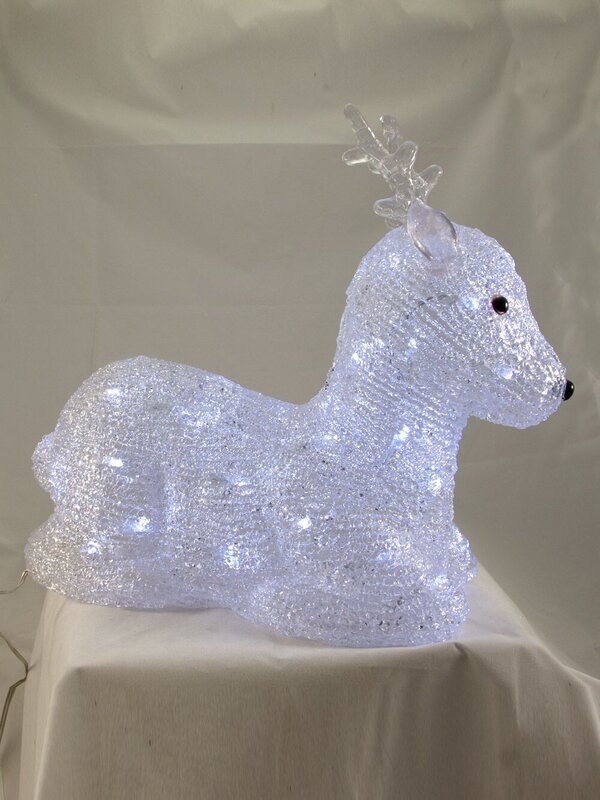 LED Sitting Reindeer Illuminated Ornament - 35cm
