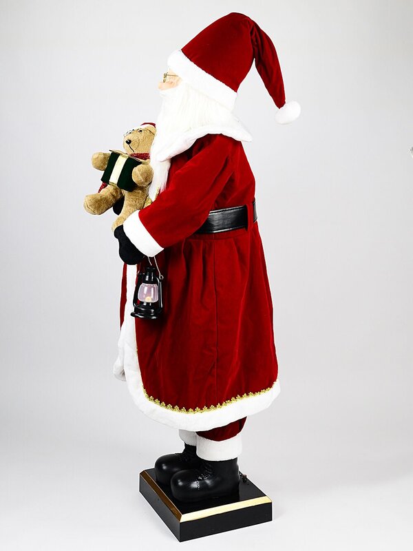 Life Size Animated Singing & Dancing Santa Claus With Lantern & Teddy | 1.5m — image 7