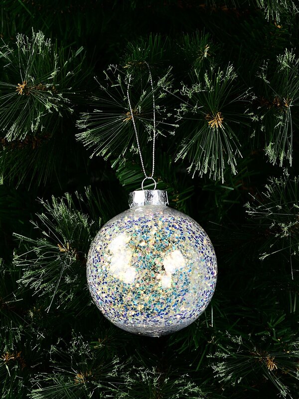 Lustrous Clear Iridescent Flake Signature Bauble | 10cm — image 2