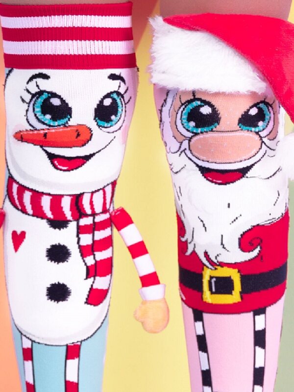 Madmia Santa & Snowman Pattern Design Christmas Socks - One Size Fits Most