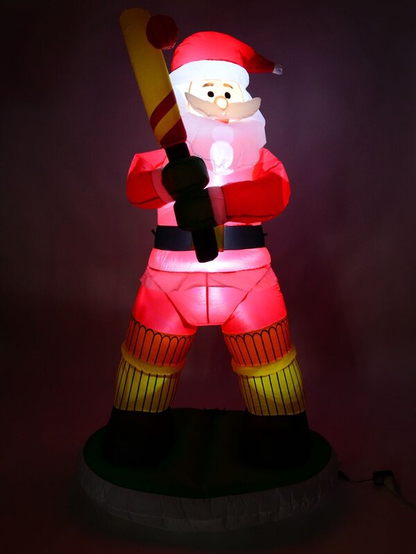 Marvellous Batsman Santa Illuminated Christmas Inflatable Display - 1.8m