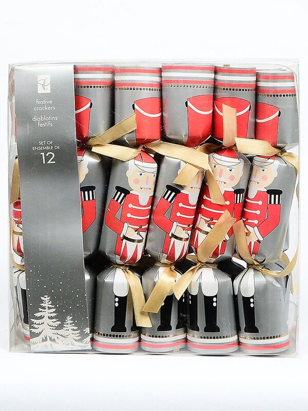 Matte Silver With Nutcracker Band Christmas Cracker Bon Bons - 12 x 25cm — image 2