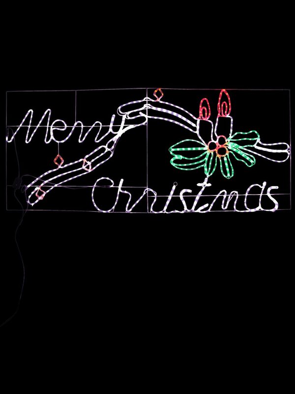 Merry Christmas & Candle LED Rope Light Silhouette - 2.3m — image 2