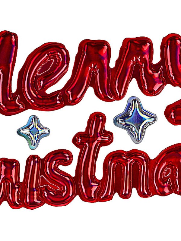 Merry Christmas Red & Silver Bubble Sticker Set | 40cm — image 3