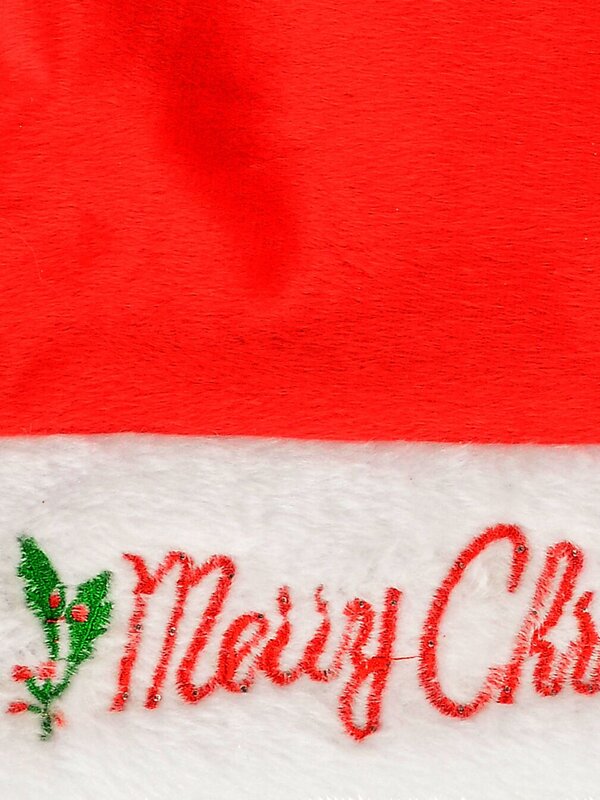 Merry Christmas Soft Plush Traditional Christmas Santa Hat - One Size Fits Most — image 4