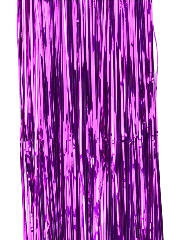 Metallic Fuchsia Christmas Tinsel Lametta Icicles - 300 strands — image 2