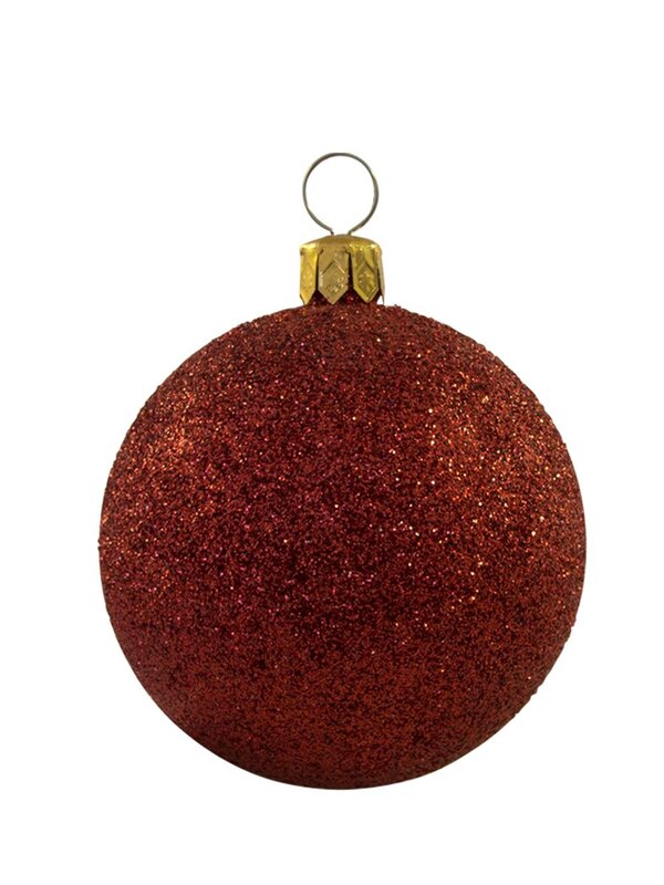 Metallic, Matt, Flocked & Glittered Red Baubles - 20 x 60mm