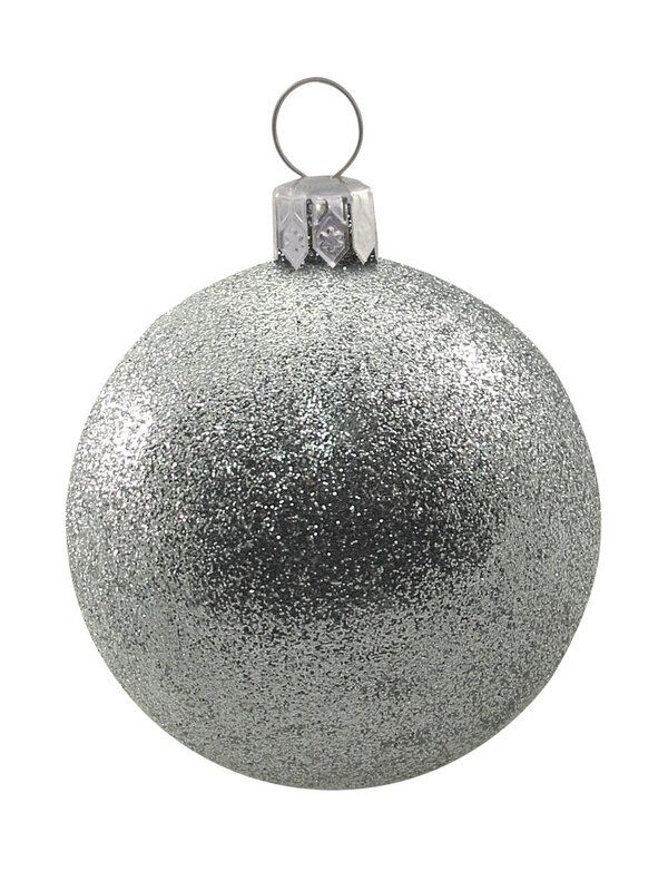 Metallic, Matt & Glittered, Silver & Flocked White Baubles - 20 x 60mm