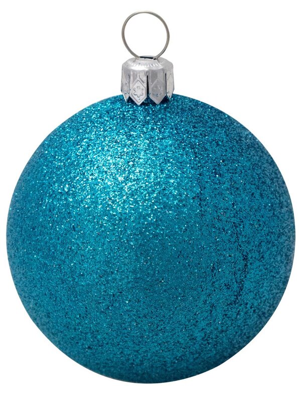 Metallic, Matte & Glittered, Turquoise & Silver Baubles - 12 x 60mm — image 4