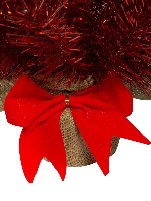 Metallic Red Tinsel Table Top Tree - 45cm — image 3