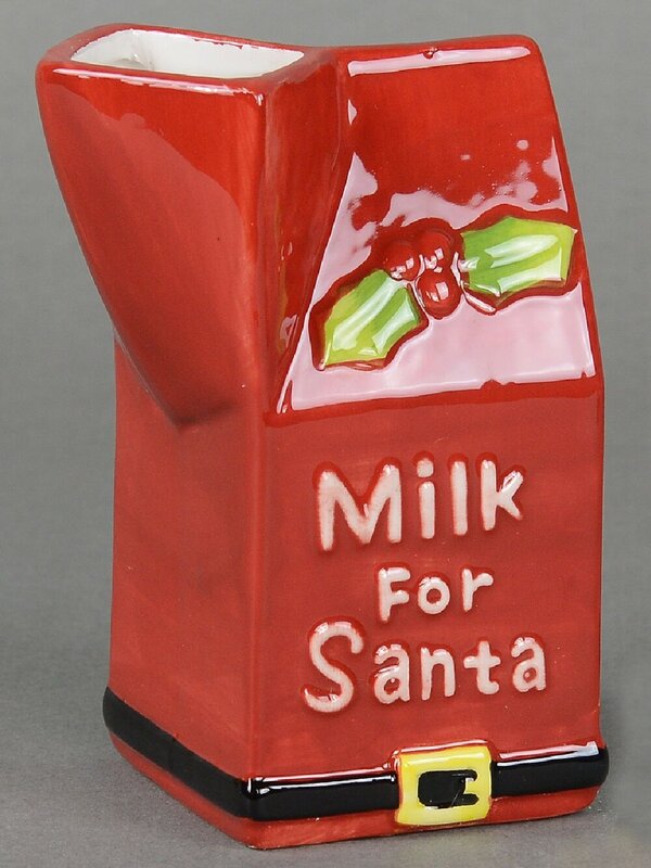 Milk Jug & Cookie Plate For Santa Ceramic Christmas Ornament - 2 Piece Set — image 2