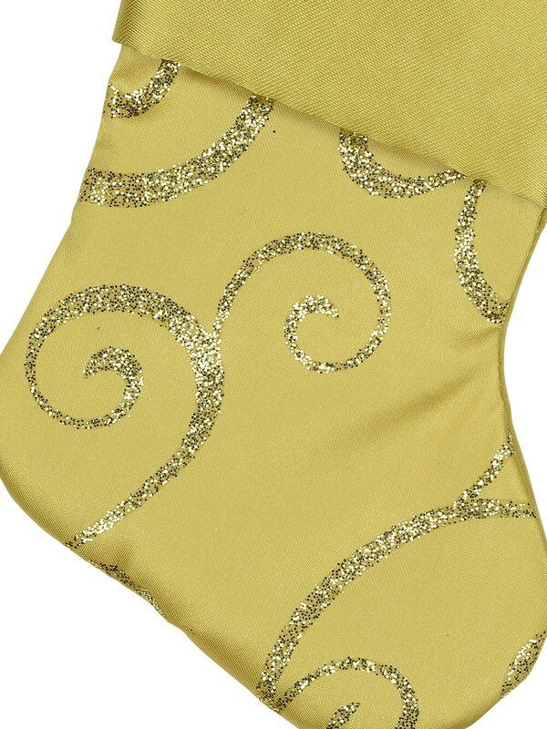 Mini Gold Satin Christmas Stocking Hanging Decorations - 6 x 15cm