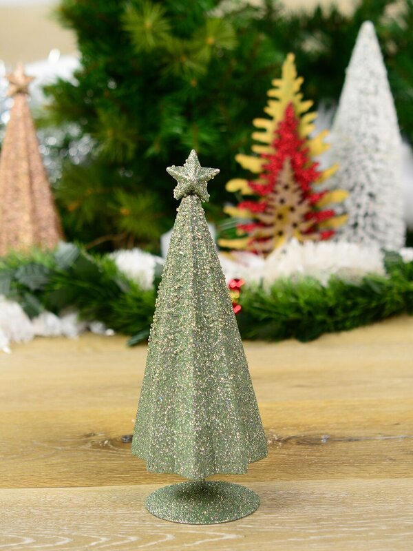 Mint Green Conical Shape Table Top Christmas Tree - 28cm