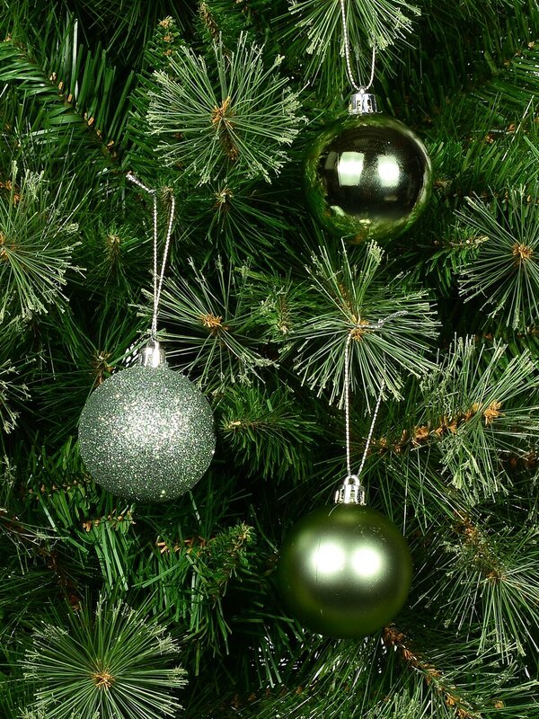 Mint Green Glittered, Matte & Metallic Baubles - 12 x 60mm — image 5