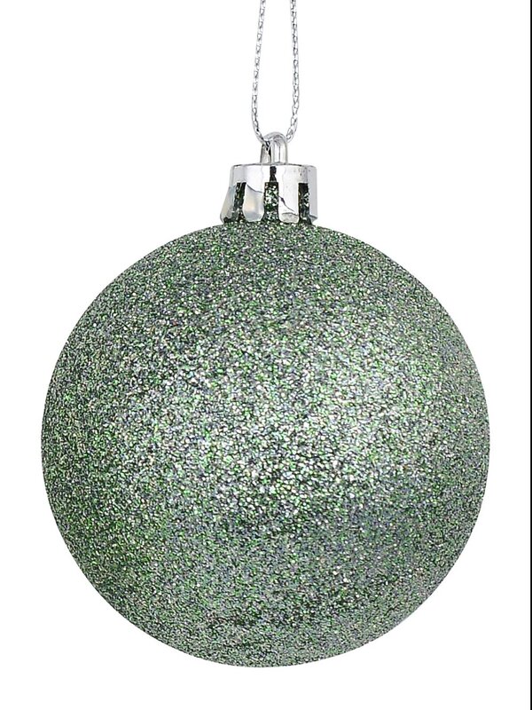 Mint Green Glittered, Matte & Metallic Baubles - 12 x 60mm — image 4