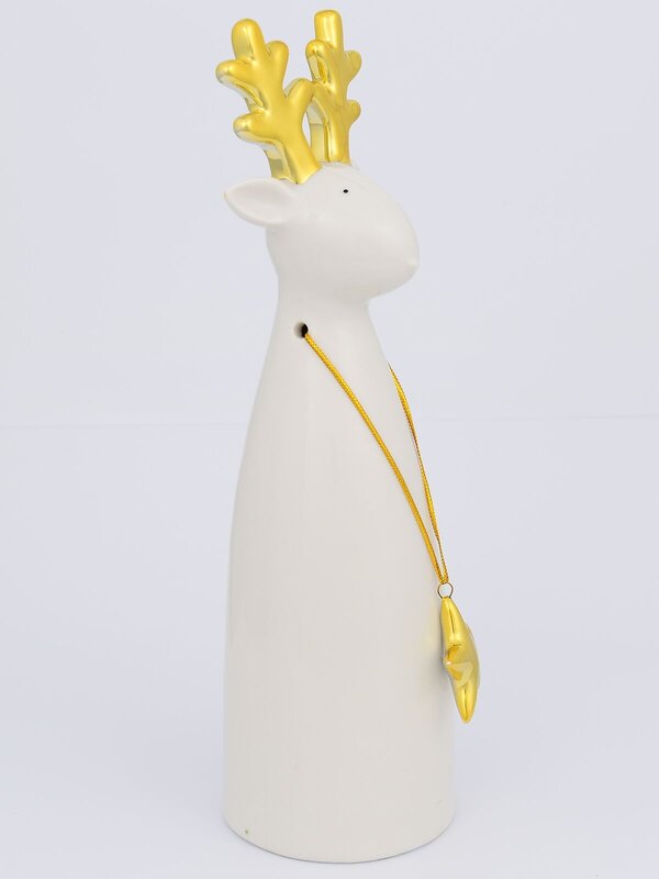 Modern Chic Look Gloss Reindeer Ceramic Christmas Ornament - 16cm — image 2