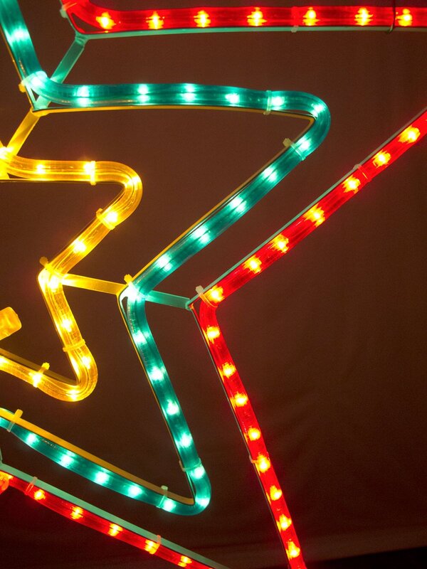 Multi Colour 5 Point Star Rope Light Silhouette - 70cm — image 4