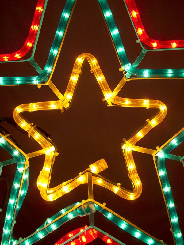 Multi Colour 5 Point Star Rope Light Silhouette - 70cm — image 3