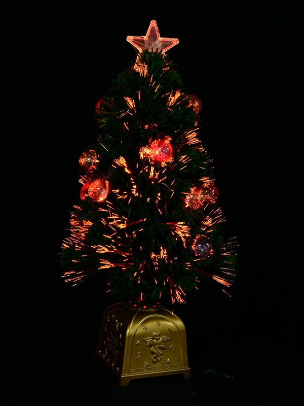 Multi Colour Fibre Optic Christmas Tree With 12 Baubles & 60 Tips - 60cm — image 5