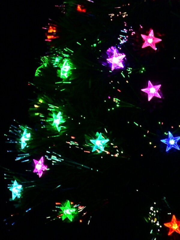 Multi Colour Fibre Optic Christmas Tree With 85 Tips & LED Stars - 90cm — image 3