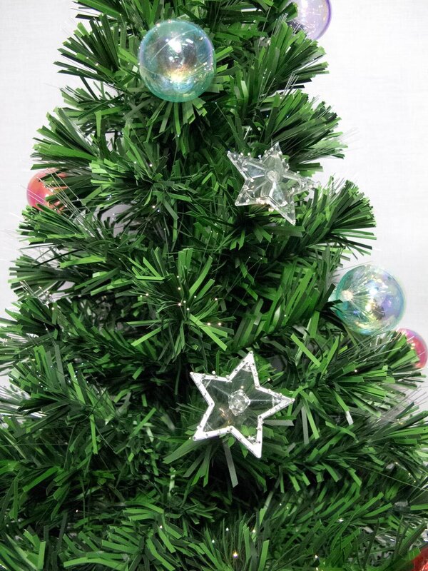Multi Colour Fibre Optic Christmas Tree with Baubles, Stars & 150 Tips - 1.2m — image 5