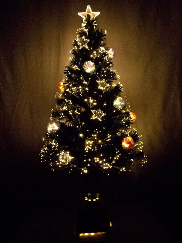 Multi Colour Fibre Optic Christmas Tree with Baubles, Stars & 150 Tips - 1.2m — image 2