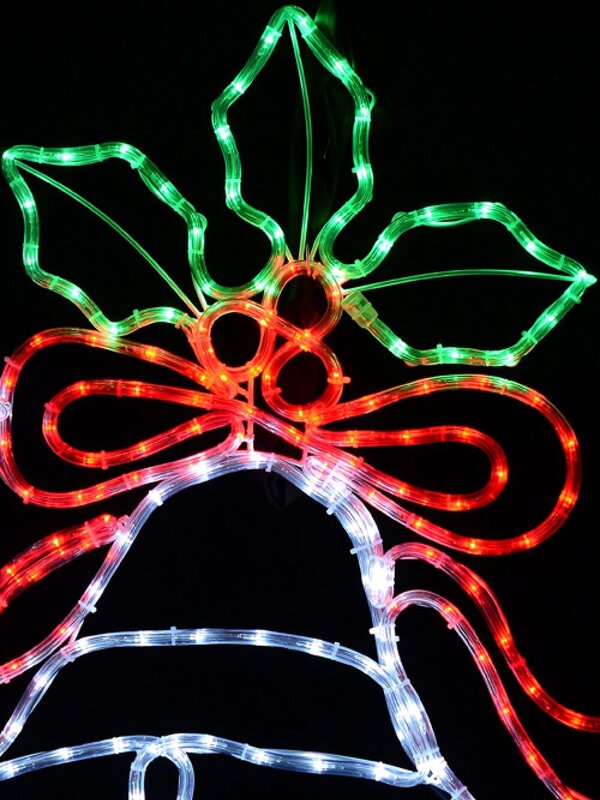 Multi Colour LED Christmas Bells & Mistletoe Rope Light Silhouette - 83cm — image 3